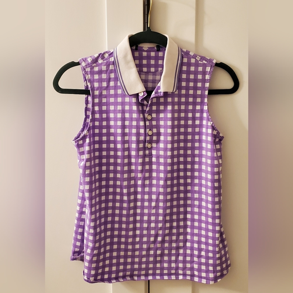 Ralph Lauren Purple Picnic sleeveless top Ladies sz. M